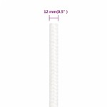 vidaXL Frânghie de barcă, alb complet, 12 mm, 25 m, polipropilenă vidaXL Frânghie de barcă, alb complet, 12 mm, 25 m, polipropilenă