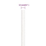 vidaXL Frânghie de barcă, alb complet, 12 mm, 100 m, polipropilenă vidaXL Frânghie de barcă, alb complet, 12 mm, 100 m, polipropilenă