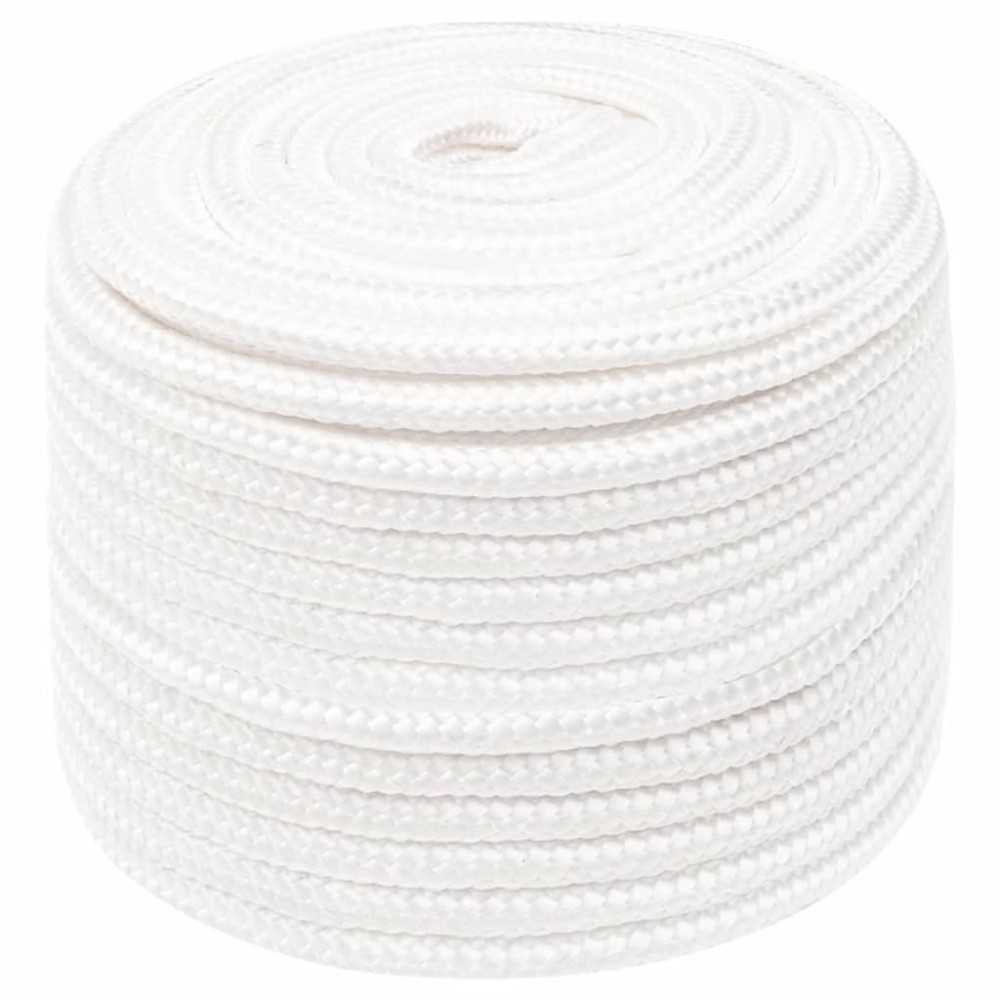 vidaXL Frânghie de barcă, alb complet, 12 mm, 250 m, polipropilenă