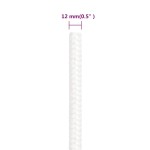 vidaXL Frânghie de barcă, alb complet, 12 mm, 250 m, polipropilenă vidaXL Frânghie de barcă, alb complet, 12 mm, 250 m, polipropilenă