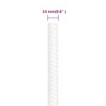 vidaXL Frânghie de barcă, alb complet, 14 mm, 25 m, polipropilenă vidaXL Frânghie de barcă, alb complet, 14 mm, 25 m, polipropilenă