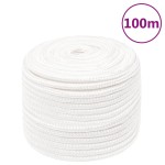 vidaXL Frânghie de barcă, alb complet, 14 mm, 100 m, polipropilenă vidaXL Frânghie de barcă, alb complet, 14 mm, 100 m, polipropilenă