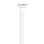 vidaXL Frânghie de barcă, alb complet, 14 mm, 100 m, polipropilenă vidaXL Frânghie de barcă, alb complet, 14 mm, 100 m, polipropilenă