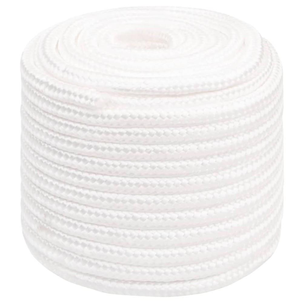 vidaXL Frânghie de barcă, alb complet, 16 mm, 25 m, polipropilenă