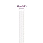 vidaXL Frânghie de barcă, alb complet, 16 mm, 250 m, polipropilenă vidaXL Frânghie de barcă, alb complet, 16 mm, 250 m, polipropilenă