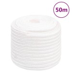 vidaXL Frânghie de barcă, alb complet, 18 mm, 50 m, polipropilenă vidaXL Frânghie de barcă, alb complet, 18 mm, 50 m, polipropilenă
