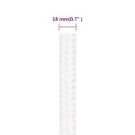 vidaXL Frânghie de barcă, alb complet, 18 mm, 50 m, polipropilenă vidaXL Frânghie de barcă, alb complet, 18 mm, 50 m, polipropilenă