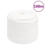 vidaXL Frânghie de barcă, alb complet, 18 mm, 100 m, polipropilenă vidaXL Frânghie de barcă, alb complet, 18 mm, 100 m, polipropilenă