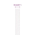 vidaXL Frânghie de barcă, alb complet, 18 mm, 100 m, polipropilenă vidaXL Frânghie de barcă, alb complet, 18 mm, 100 m, polipropilenă