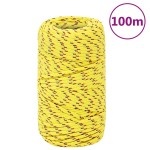 vidaXL Frânghie de barcă, galben, 2 mm, 100 m, polipropilenă vidaXL Frânghie de barcă, galben, 2 mm, 100 m, polipropilenă