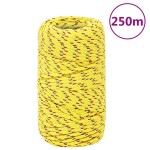 vidaXL Frânghie de barcă, galben, 2 mm, 250 m, polipropilenă vidaXL Frânghie de barcă, galben, 2 mm, 250 m, polipropilenă