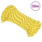 vidaXL Frânghie de barcă, galben, 3 mm, 50 m, polipropilenă vidaXL Frânghie de barcă, galben, 3 mm, 50 m, polipropilenă