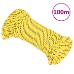 vidaXL Frânghie de barcă, galben, 4 mm, 100 m, polipropilenă vidaXL Frânghie de barcă, galben, 4 mm, 100 m, polipropilenă