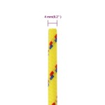 vidaXL Frânghie de barcă, galben, 4 mm, 100 m, polipropilenă vidaXL Frânghie de barcă, galben, 4 mm, 100 m, polipropilenă