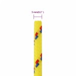 vidaXL Frânghie de barcă, galben, 5 mm, 25 m, polipropilenă vidaXL Frânghie de barcă, galben, 5 mm, 25 m, polipropilenă
