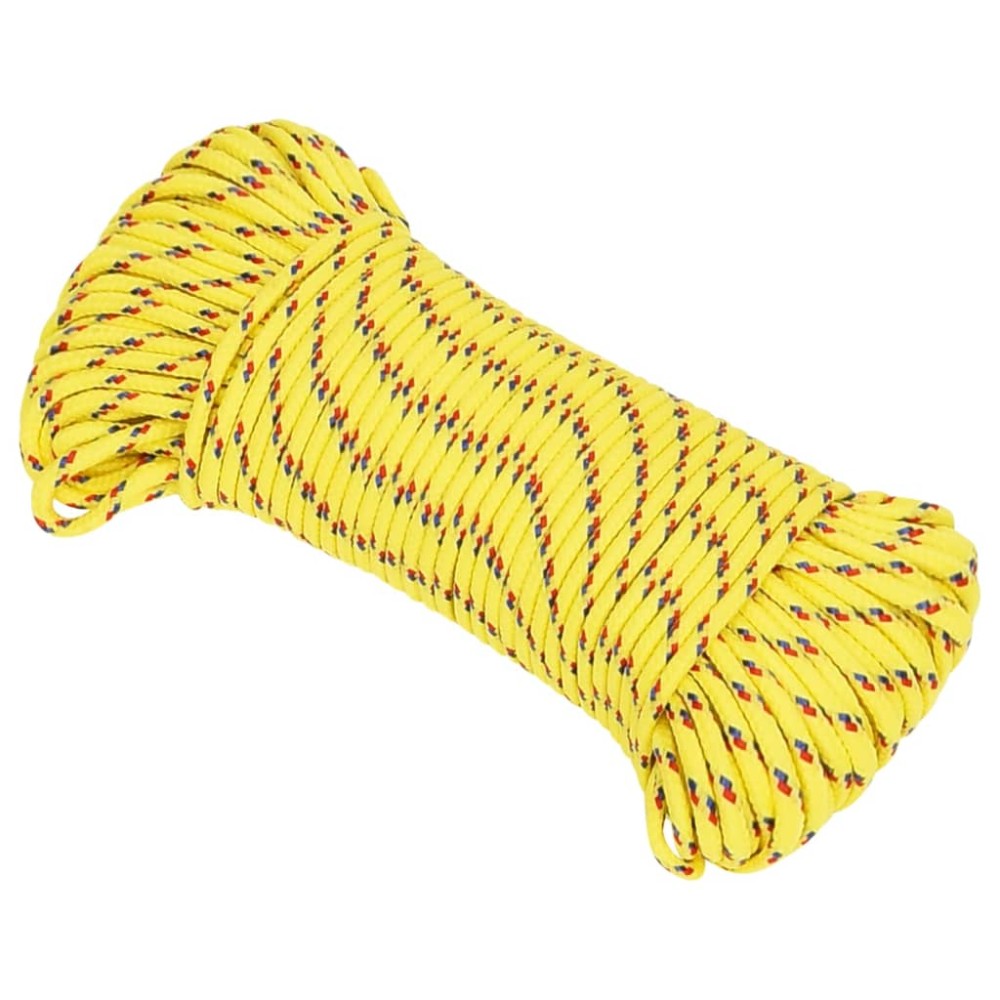 vidaXL Frânghie de barcă, galben, 5 mm, 250 m, polipropilenă