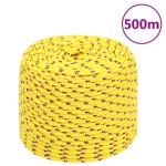 vidaXL Frânghie de barcă, galben, 8 mm, 500 m, polipropilenă