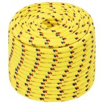 vidaXL Frânghie de barcă, galben, 12 mm, 100 m, polipropilenă vidaXL Frânghie de barcă, galben, 12 mm, 100 m, polipropilenă