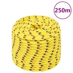 vidaXL Frânghie de barcă, galben, 12 mm, 250 m, polipropilenă vidaXL Frânghie de barcă, galben, 12 mm, 250 m, polipropilenă