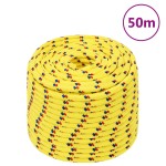 vidaXL Frânghie de barcă, galben, 14 mm, 50 m, polipropilenă vidaXL Frânghie de barcă, galben, 14 mm, 50 m, polipropilenă