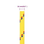 vidaXL Frânghie de barcă, galben, 16 mm, 100 m, polipropilenă vidaXL Frânghie de barcă, galben, 16 mm, 100 m, polipropilenă