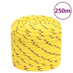 vidaXL Frânghie de barcă, galben, 16 mm, 250 m, polipropilenă vidaXL Frânghie de barcă, galben, 16 mm, 250 m, polipropilenă