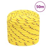 vidaXL Frânghie de barcă, galben, 18 mm, 50 m, polipropilenă