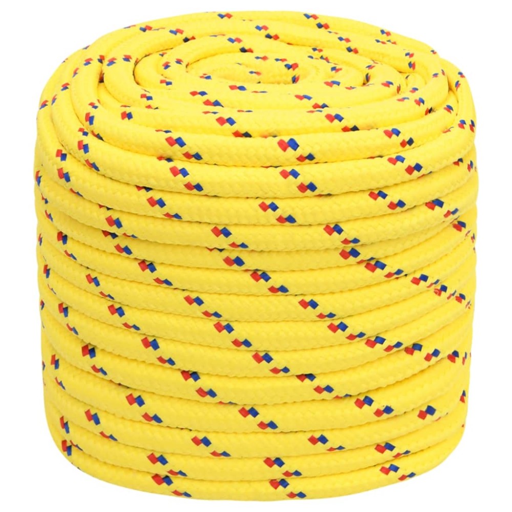 vidaXL Frânghie de barcă, galben, 18 mm, 100 m, polipropilenă
