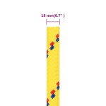 vidaXL Frânghie de barcă, galben, 18 mm, 100 m, polipropilenă vidaXL Frânghie de barcă, galben, 18 mm, 100 m, polipropilenă