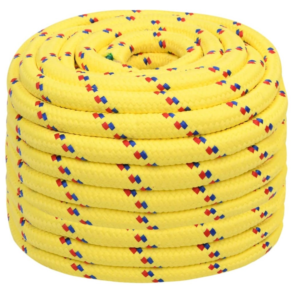 vidaXL Frânghie de barcă, galben, 20 mm, 100 m, polipropilenă