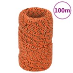 vidaXL Frânghie de barcă, portocaliu, 2 mm, 100 m, polipropilenă vidaXL Frânghie de barcă, portocaliu, 2 mm, 100 m, polipropilenă