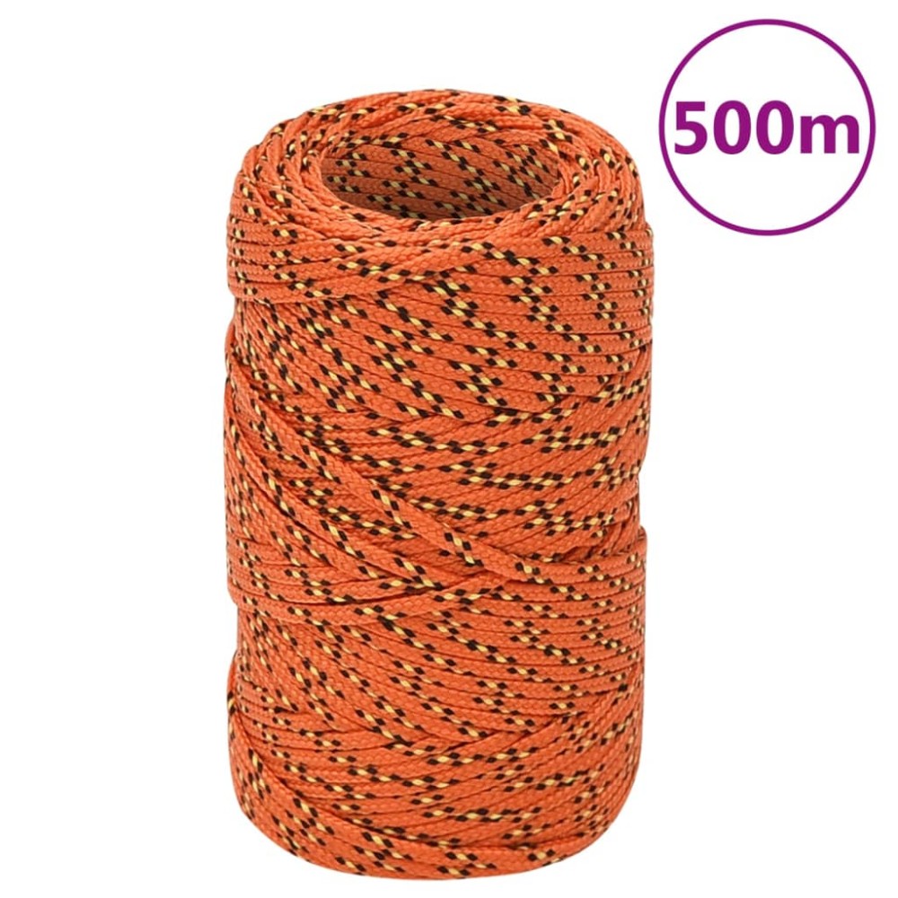 vidaXL Frânghie de barcă, portocaliu, 2 mm, 500 m, polipropilenă