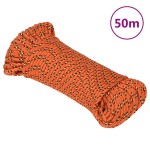 vidaXL Frânghie de barcă, portocaliu, 4 mm, 50 m, polipropilenă vidaXL Frânghie de barcă, portocaliu, 4 mm, 50 m, polipropilenă