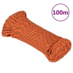 vidaXL Frânghie de barcă, portocaliu, 4 mm, 100 m, polipropilenă vidaXL Frânghie de barcă, portocaliu, 4 mm, 100 m, polipropilenă