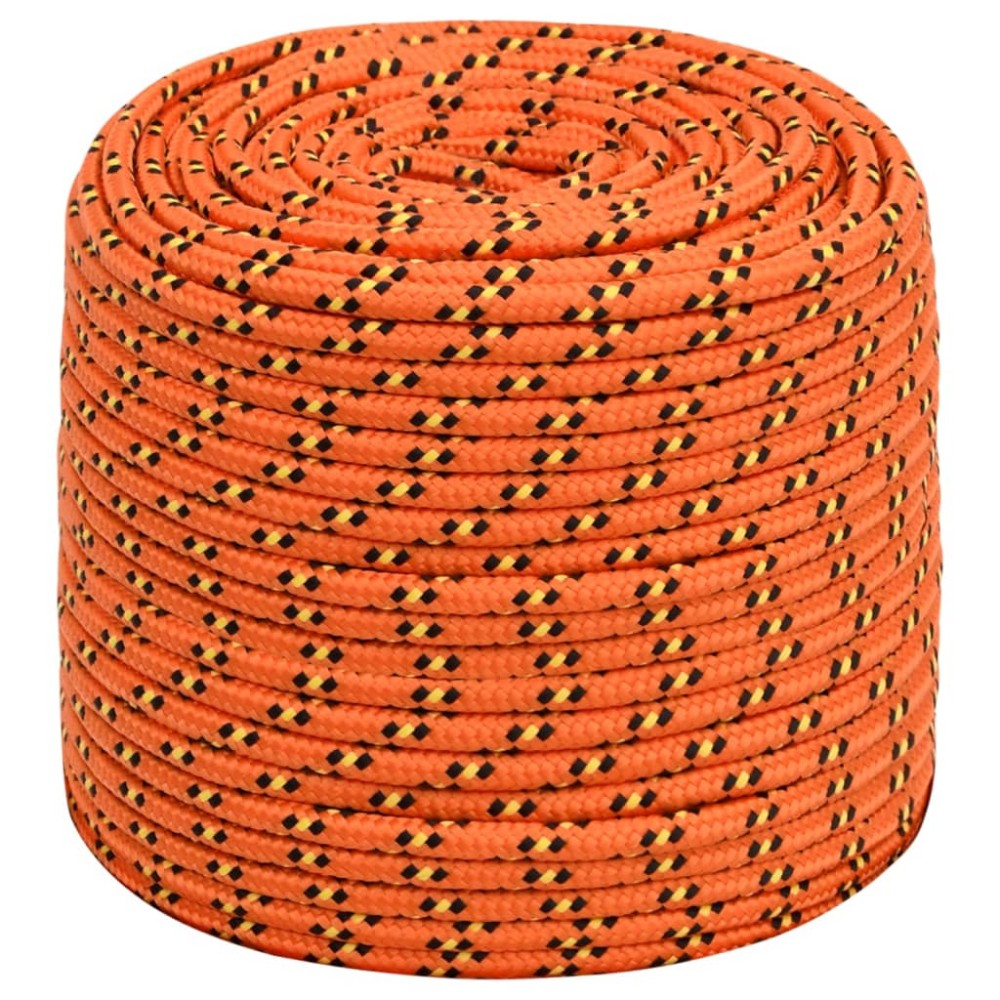 vidaXL Frânghie de barcă, portocaliu, 10 mm, 100 m, polipropilenă