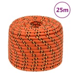 vidaXL Frânghie de barcă, portocaliu, 12 mm, 25 m, polipropilenă vidaXL Frânghie de barcă, portocaliu, 12 mm, 25 m, polipropilenă