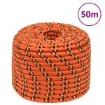 vidaXL Frânghie de barcă, portocaliu, 12 mm, 50 m, polipropilenă vidaXL Frânghie de barcă, portocaliu, 12 mm, 50 m, polipropilenă