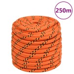 vidaXL Frânghie de barcă, portocaliu, 16 mm, 250 m, polipropilenă vidaXL Frânghie de barcă, portocaliu, 16 mm, 250 m, polipropilenă