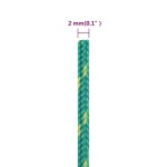 vidaXL Frânghie de barcă, verde, 2 mm, 25 m, polipropilenă vidaXL Frânghie de barcă, verde, 2 mm, 25 m, polipropilenă