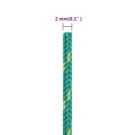 vidaXL Frânghie de barcă, verde, 2 mm, 25 m, polipropilenă