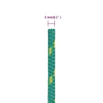 vidaXL Frânghie de barcă, verde, 3 mm, 250 m, polipropilenă