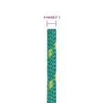 vidaXL Frânghie de barcă, verde, 4 mm, 250 m, polipropilenă