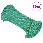 vidaXL Frânghie de barcă, verde, 5 mm, 50 m, polipropilenă