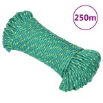 vidaXL Frânghie de barcă, verde, 5 mm, 250 m, polipropilenă