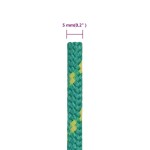 vidaXL Frânghie de barcă, verde, 5 mm, 500 m, polipropilenă