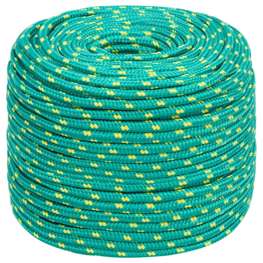 vidaXL Frânghie de barcă, verde, 6 mm, 100 m, polipropilenă