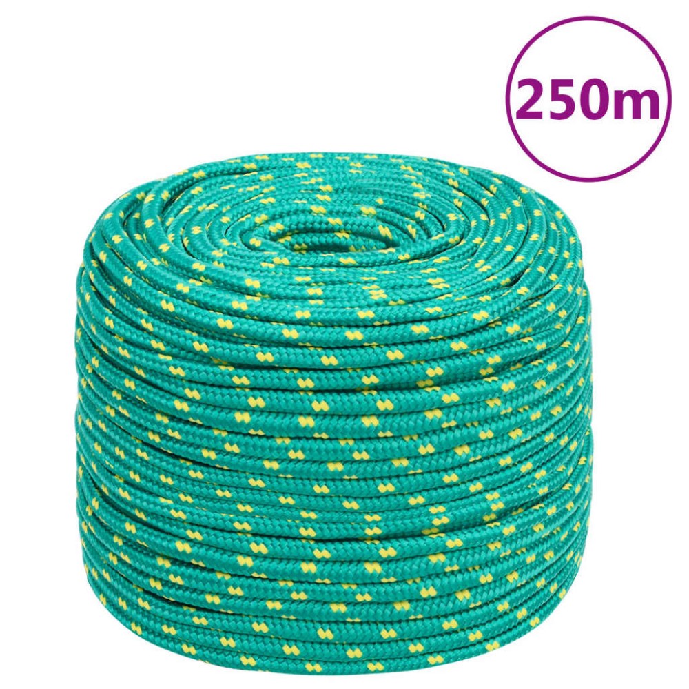 vidaXL Frânghie de barcă, verde, 6 mm, 250 m, polipropilenă