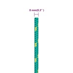 vidaXL Frânghie de barcă, verde, 8 mm, 100 m, polipropilenă