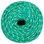 vidaXL Frânghie de barcă, verde, 8 mm, 250 m, polipropilenă