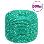 vidaXL Frânghie de barcă, verde, 8 mm, 500 m, polipropilenă